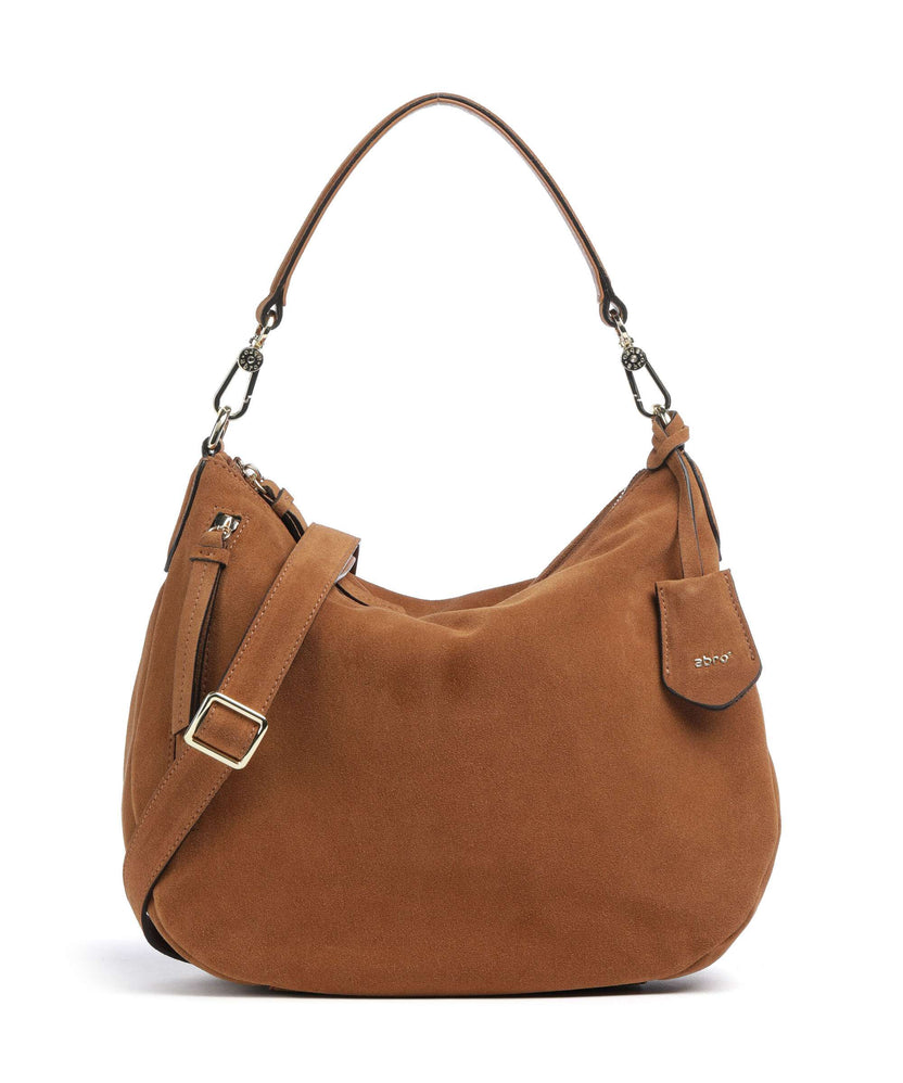 Abro Suede Juna Small Hobo bag cuoio
