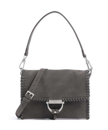 Abro Suede Temi Stitch Sac porté épaule grey