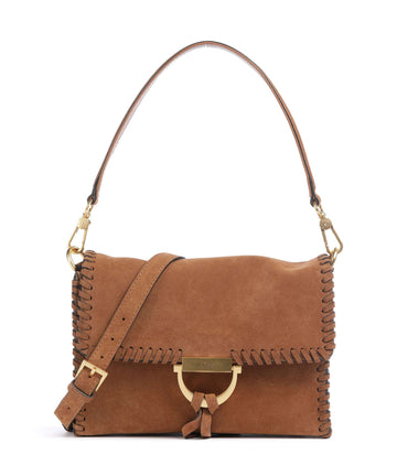 Abro Suede Temi Stitch Sac porté épaule cuoio