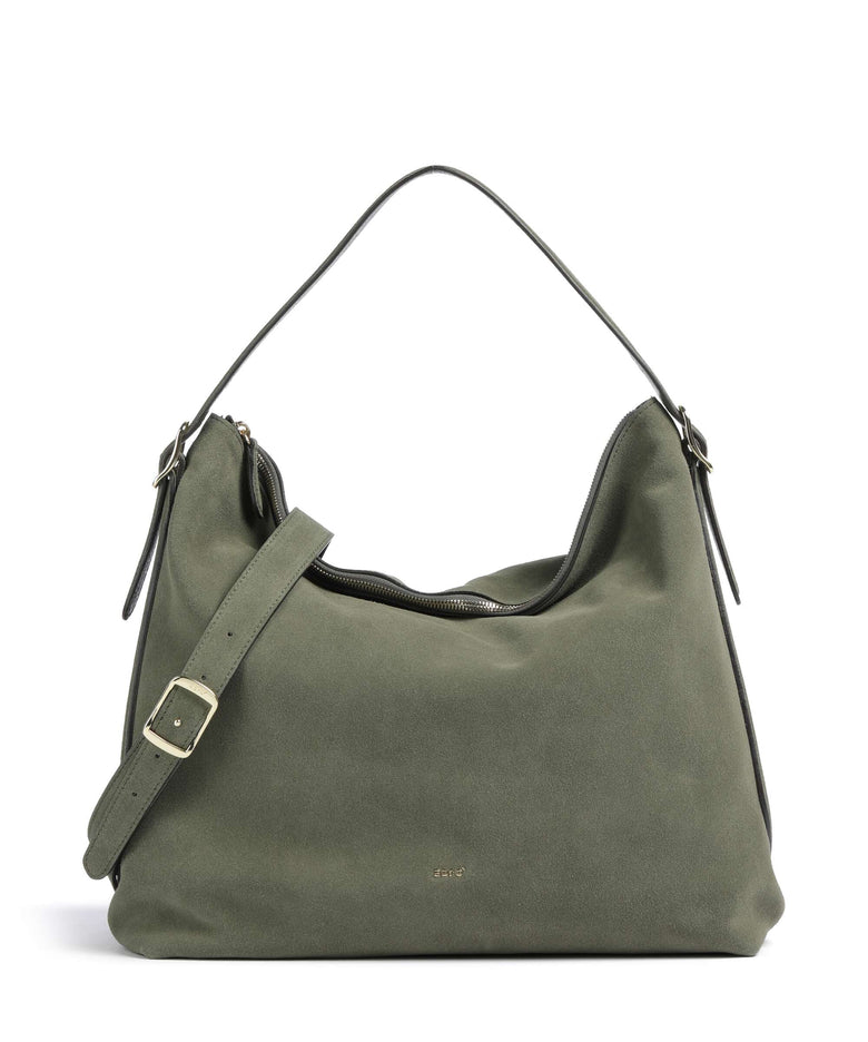 Abro Suede Carina Hobo bag oliv
