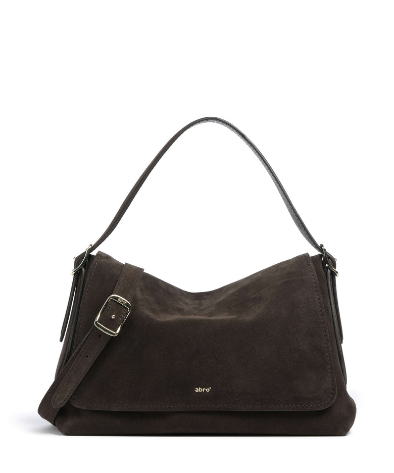 Abro Suede Carina Hobo bag dark brown