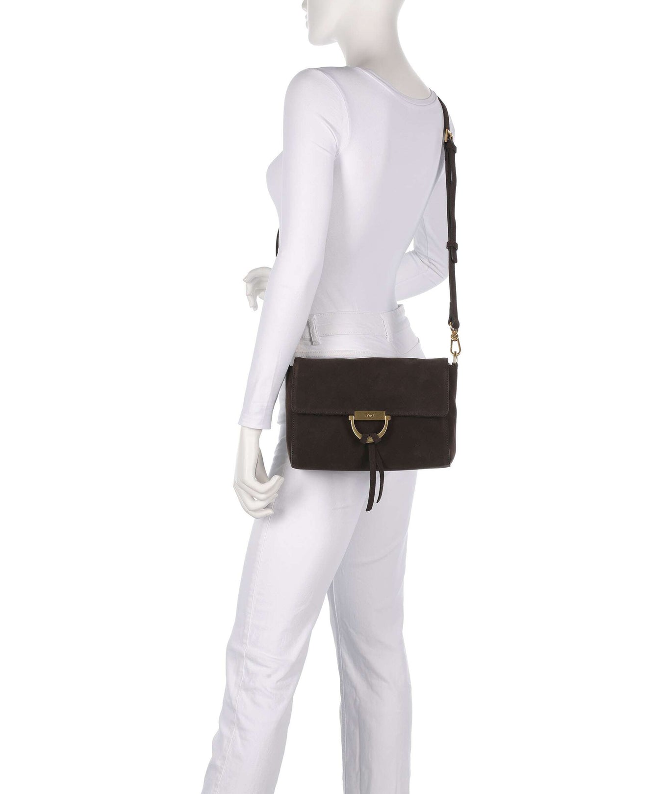 Abro Suede Temi Shoulder bag dark brown