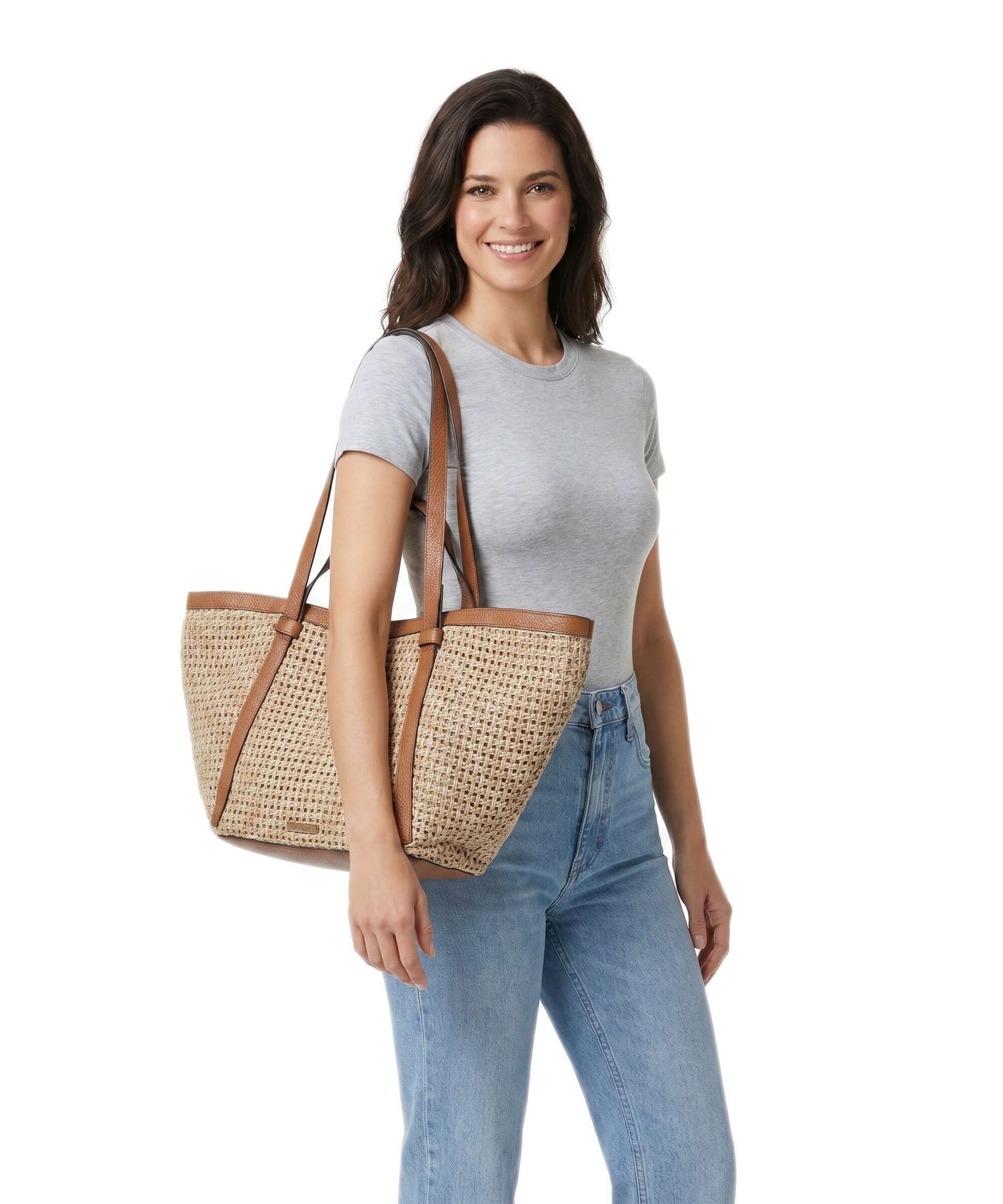 Abro Raffia Cordino Cosmo Large Tote bag caramel/cognac