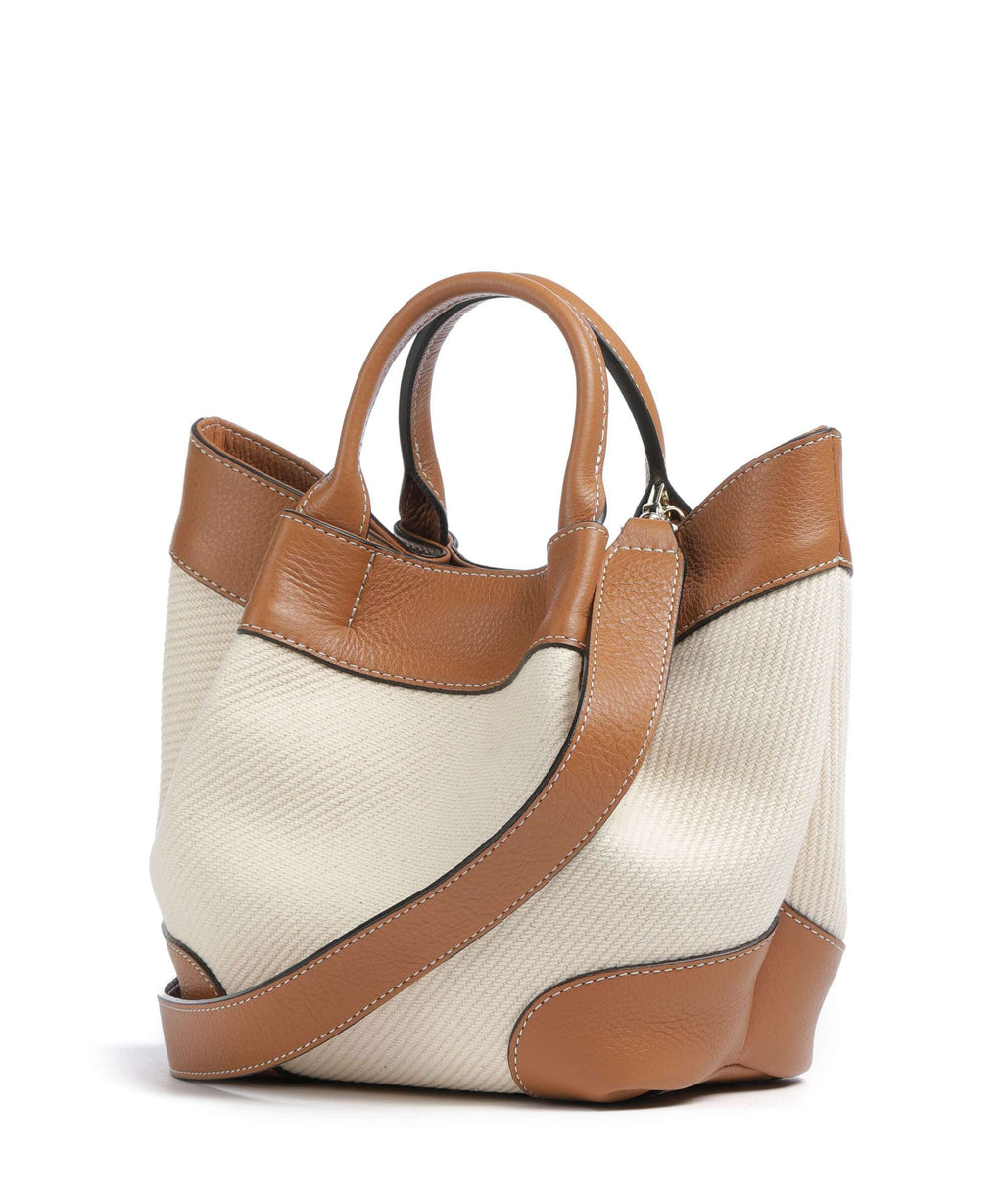 Abro Super Drill Essential Small Handbag ivory/cuoio