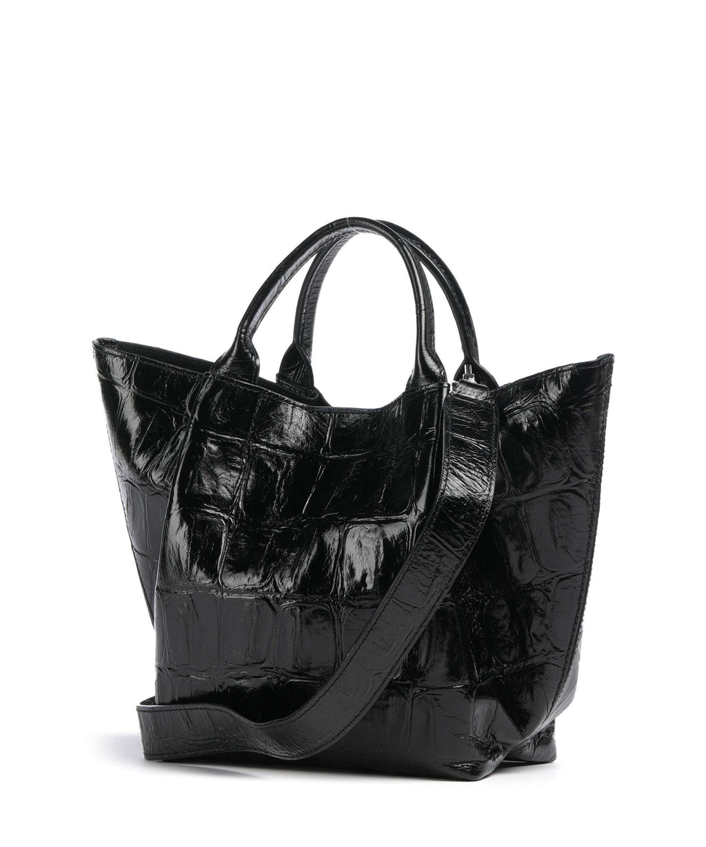 Abro Maxi Cocco Essential Small Handbag black/nickel