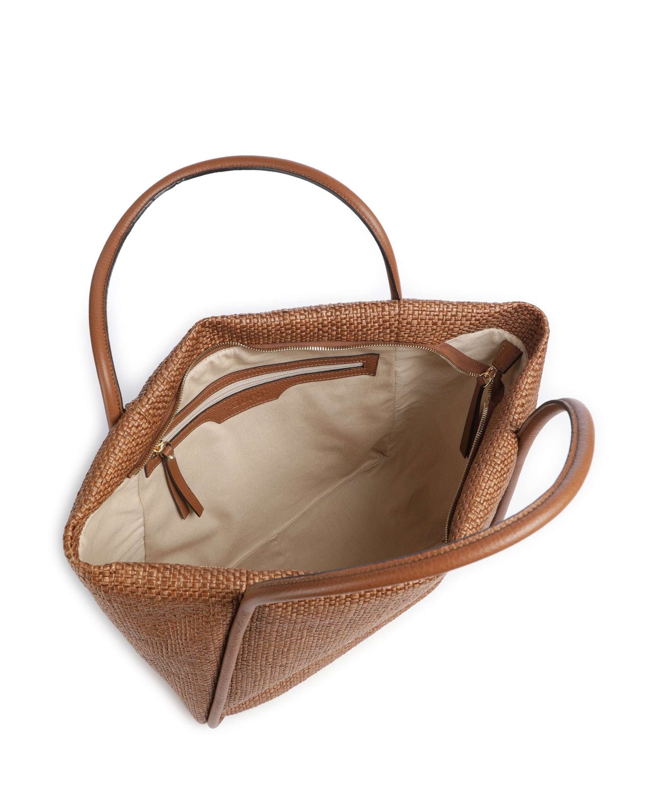 Abro Raffia Intreccio Willow Tote bag caramel/cognac