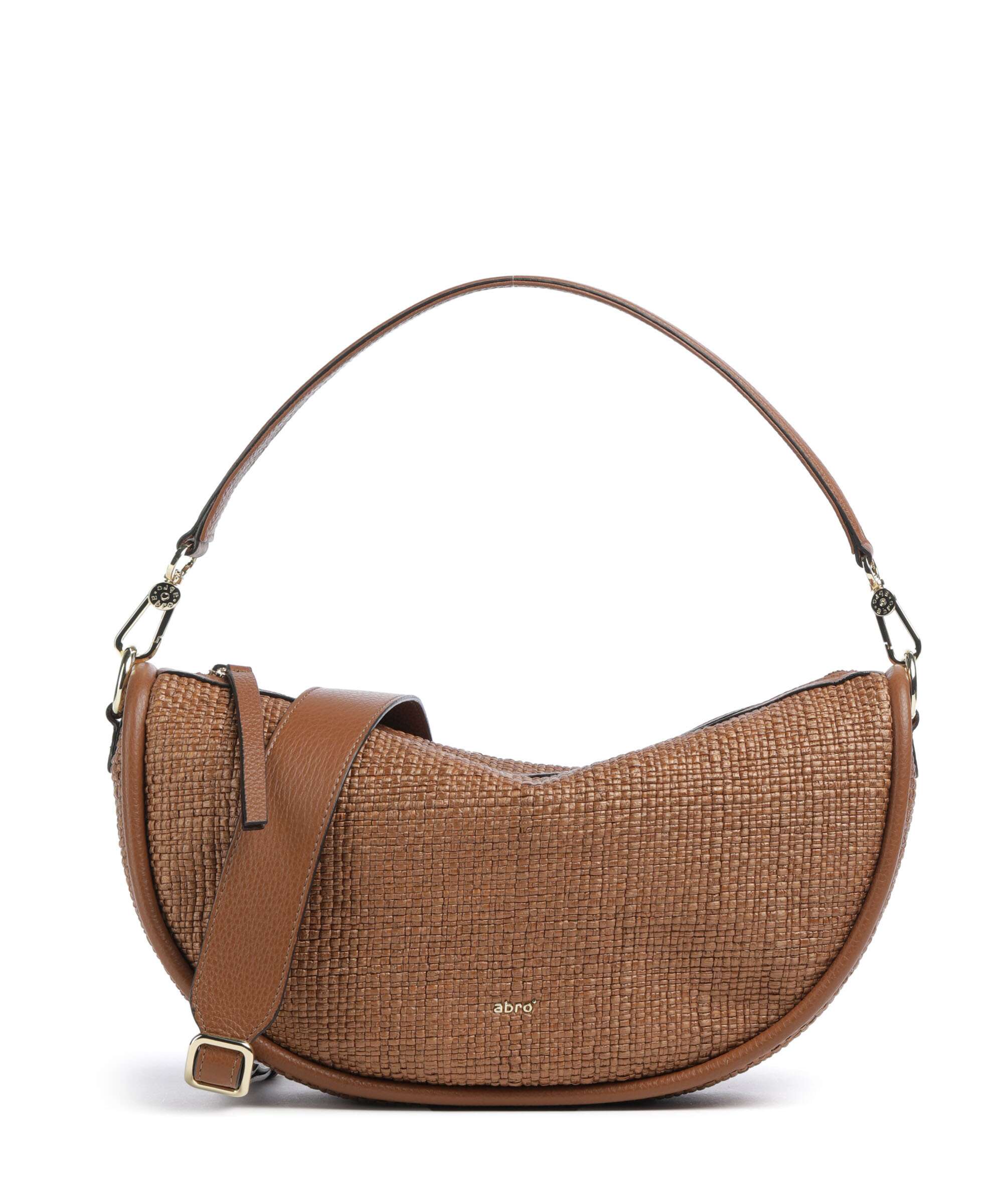 Abro Raffia Intreccio Willow Shoulder bag caramel/cognac