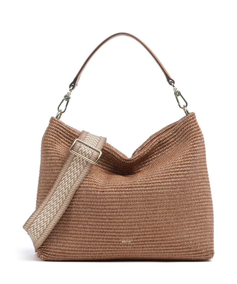 Abro Raffia Kaia Hobo bag caramel/cognac
