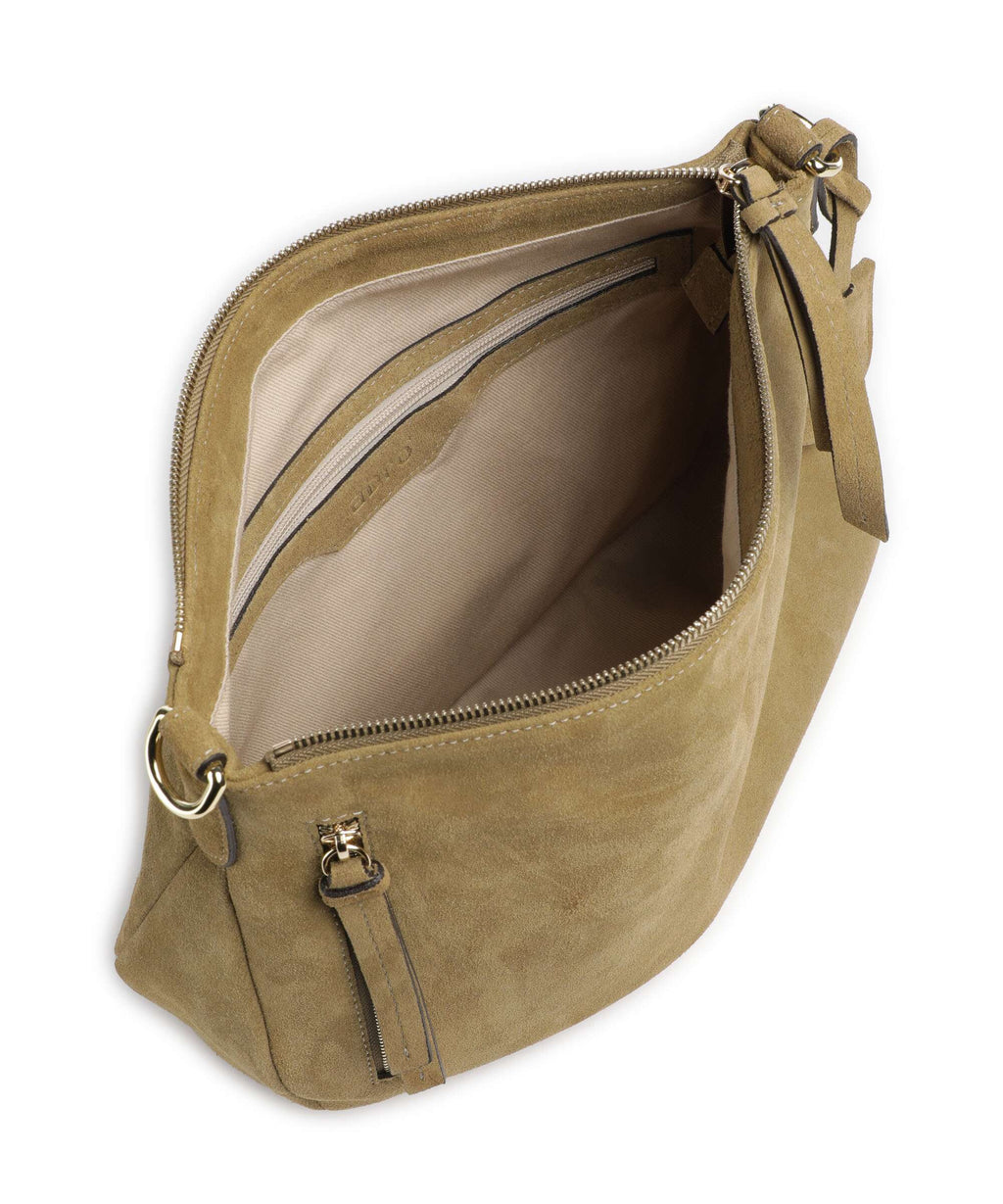 Abro Suede Juna Small Hobo bag mud