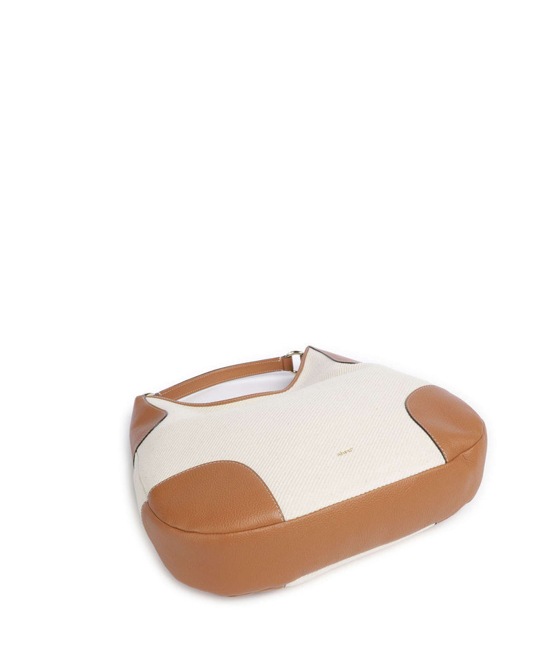 Abro Super Drill Open Air Hobo bag ivory/cuoio