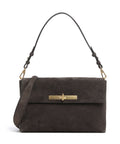 Abro Suede Twist Shoulder bag dark brown