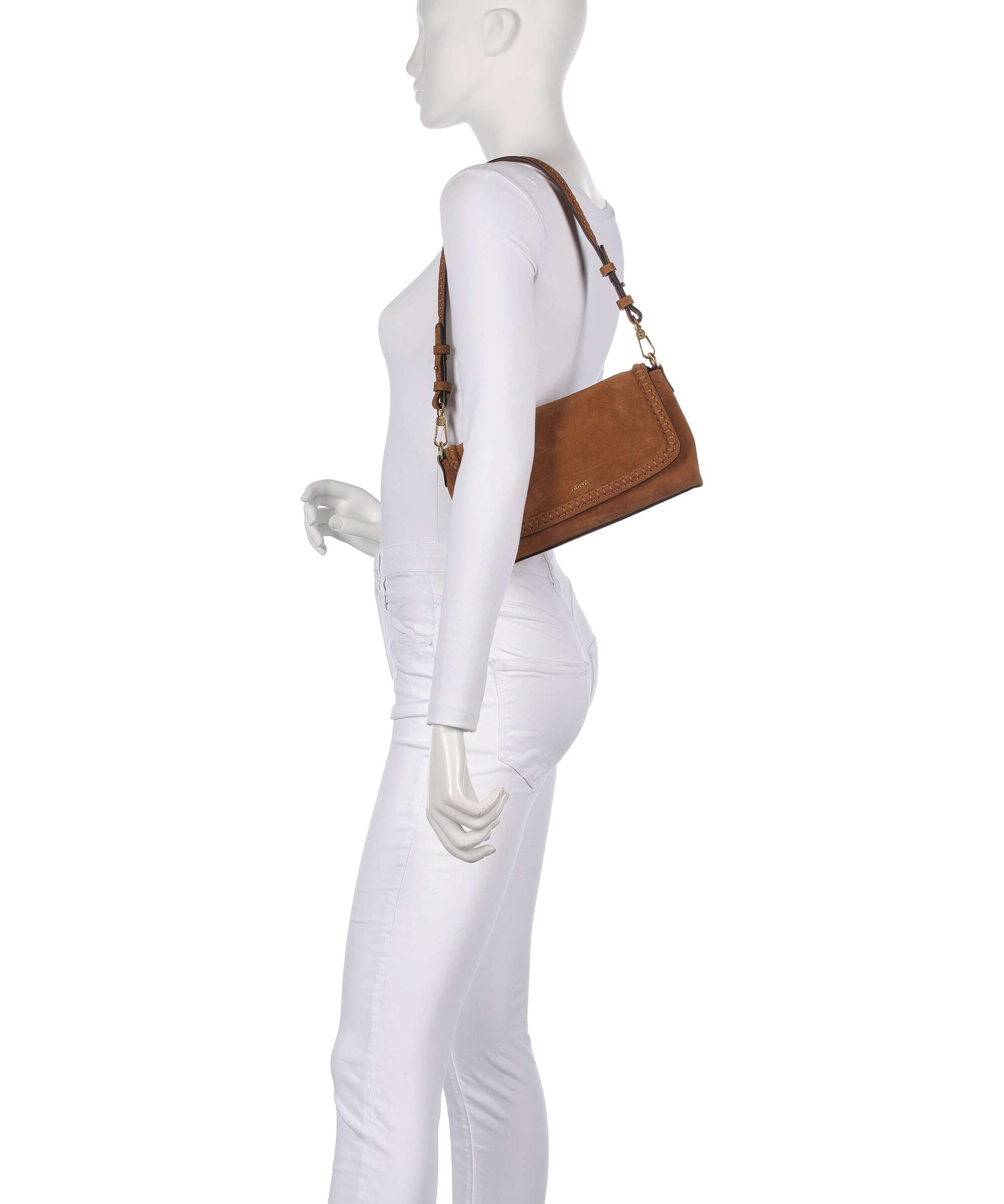 Abro Suede Signature Shoulder bag cuoio