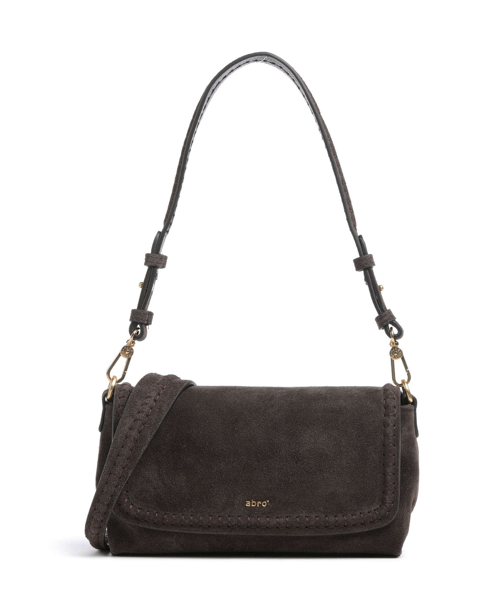 Abro Suede Signature Shoulder bag dark brown