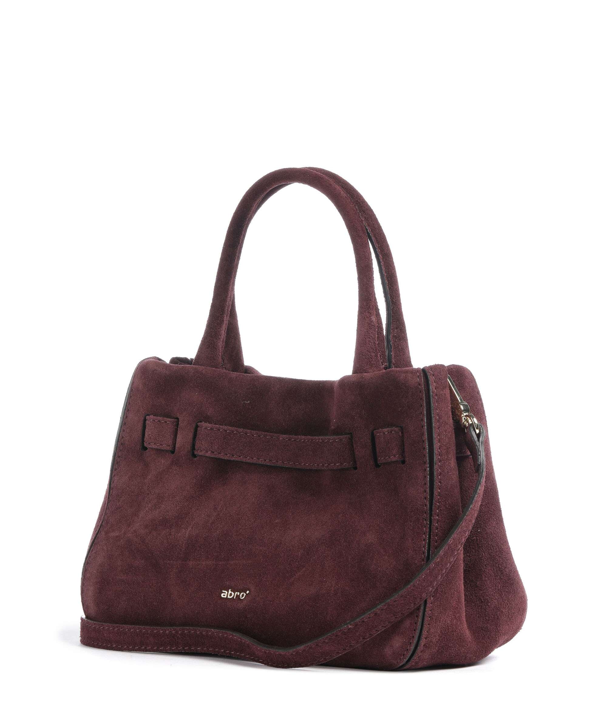 Abro Suede Jill Handbag burgundy