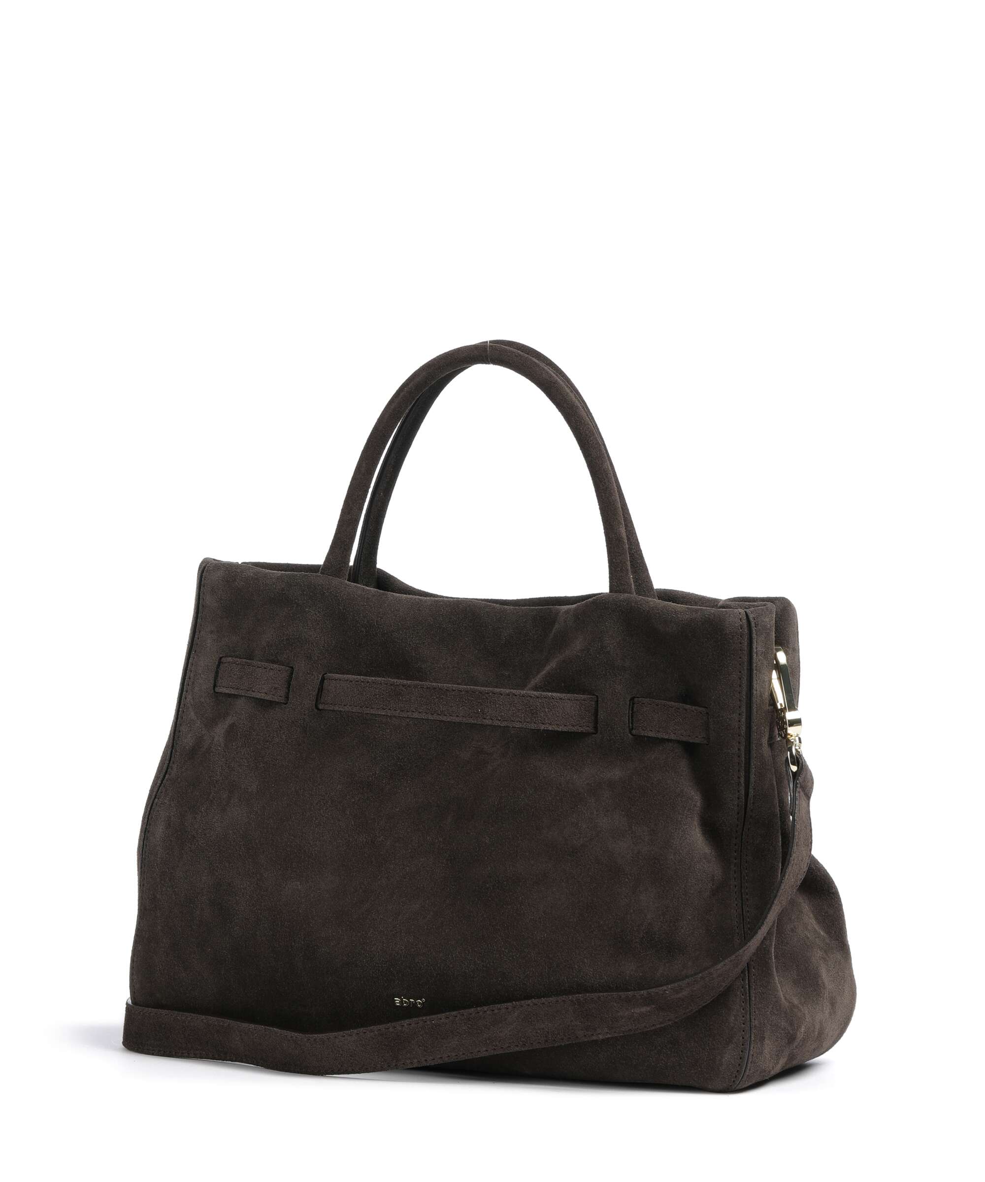 Abro Suede Jill Handbag dark brown