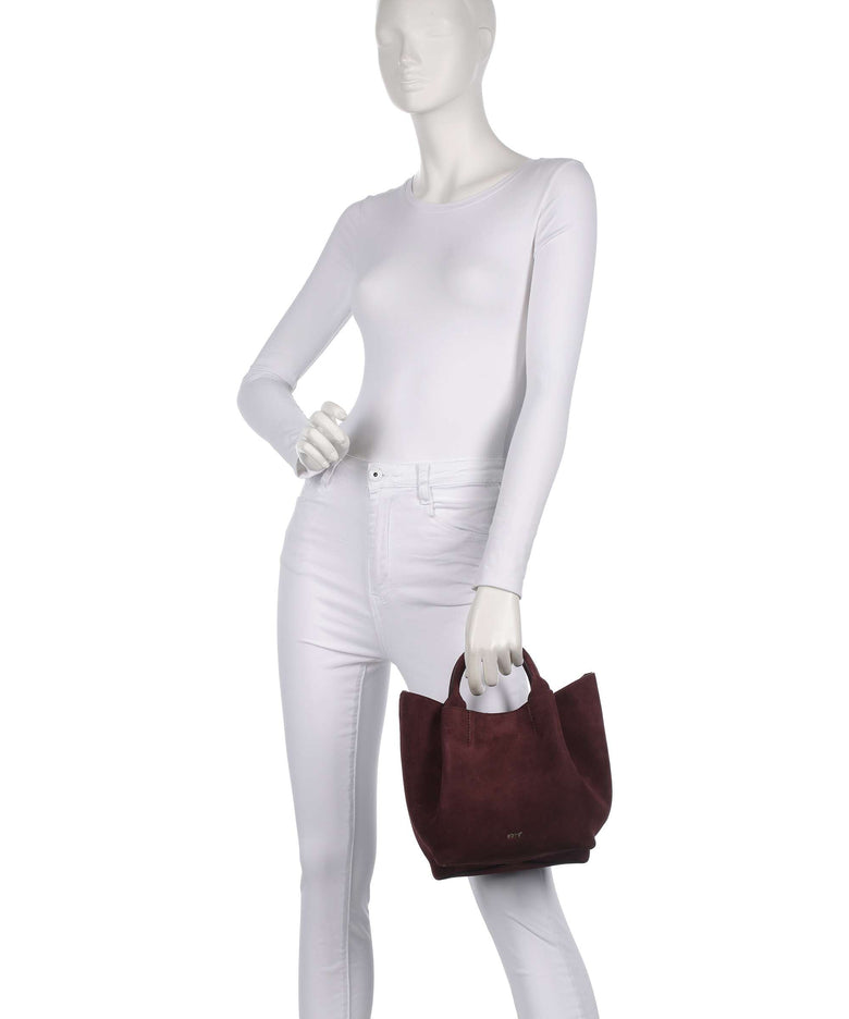Abro Suede Essential Small Handbag burgundy