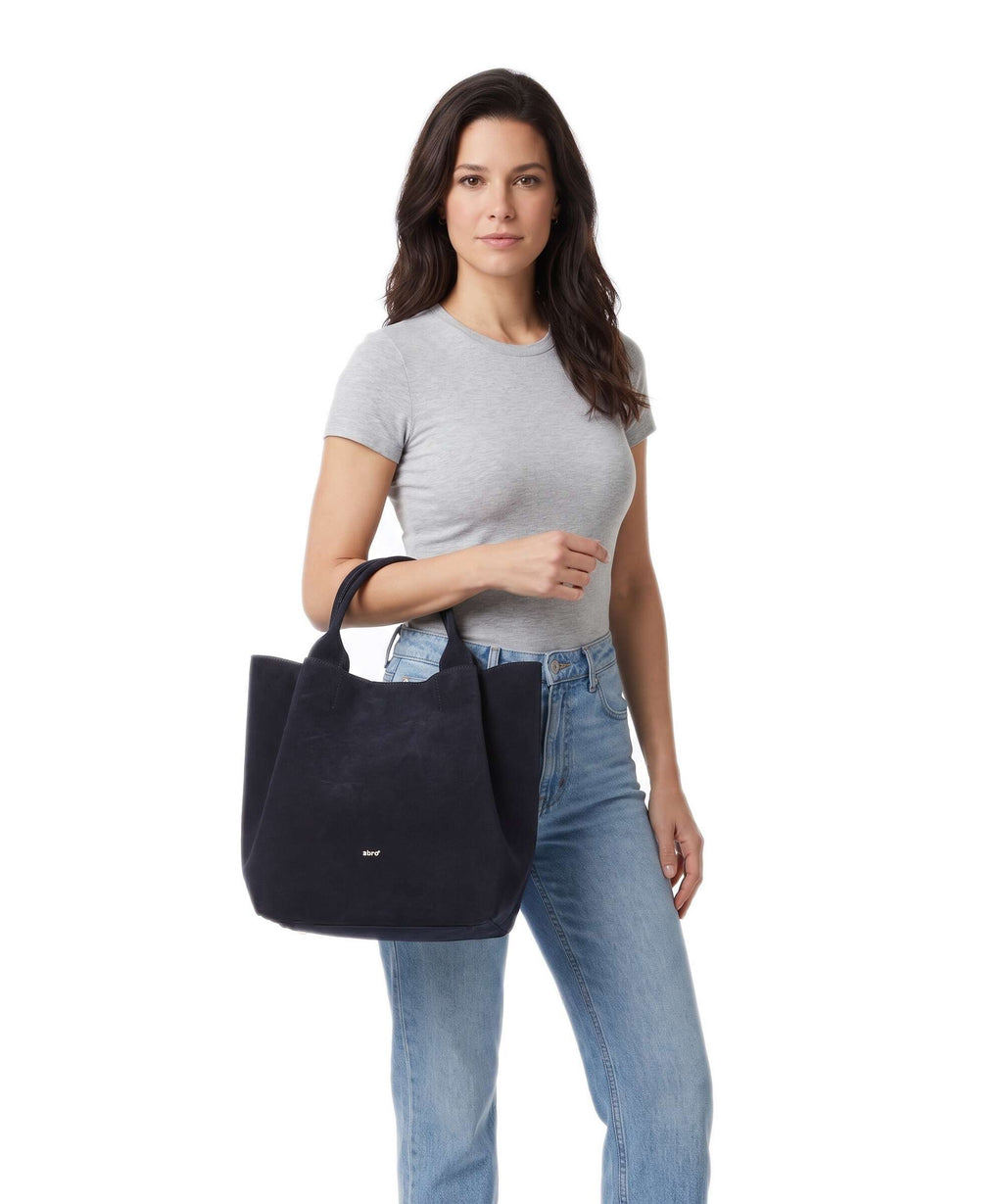 Abro Suede Essential Medium Handbag navy