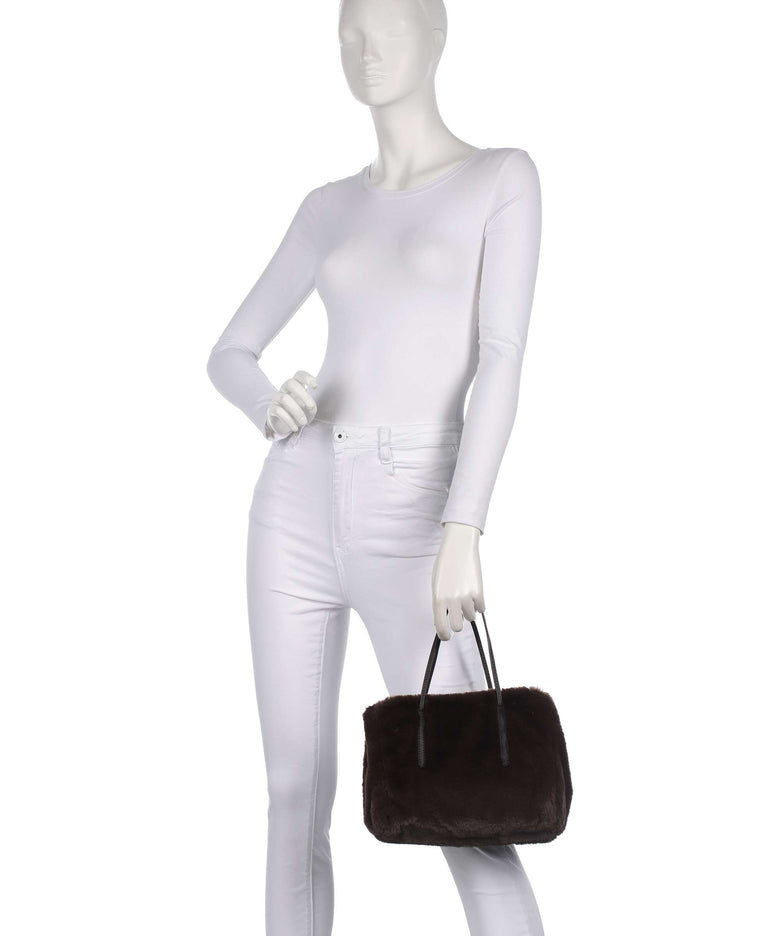 Abro Eco Fur Noelle Handbag dark brown