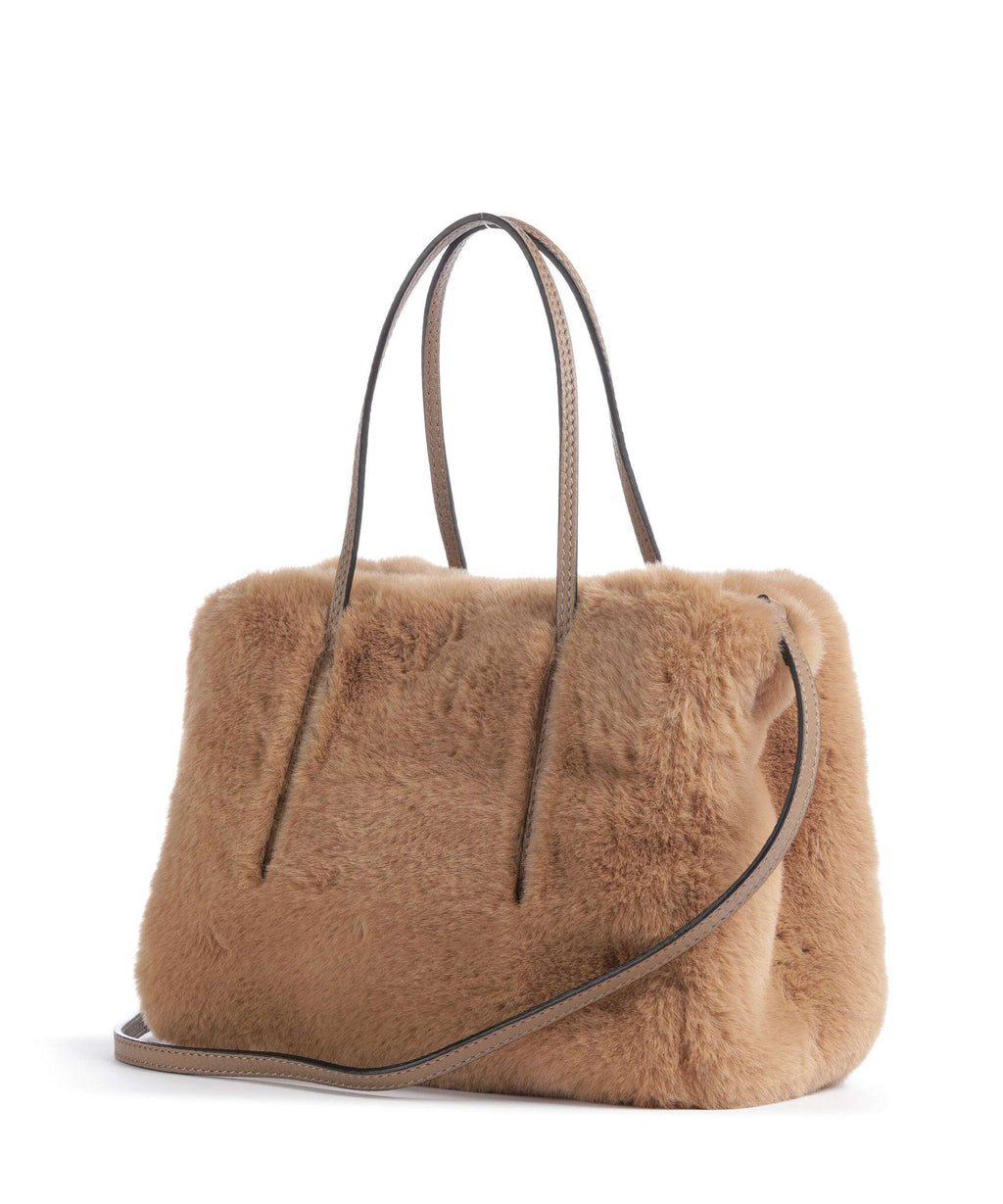 Abro Eco Fur Noelle Handbag cappuccino