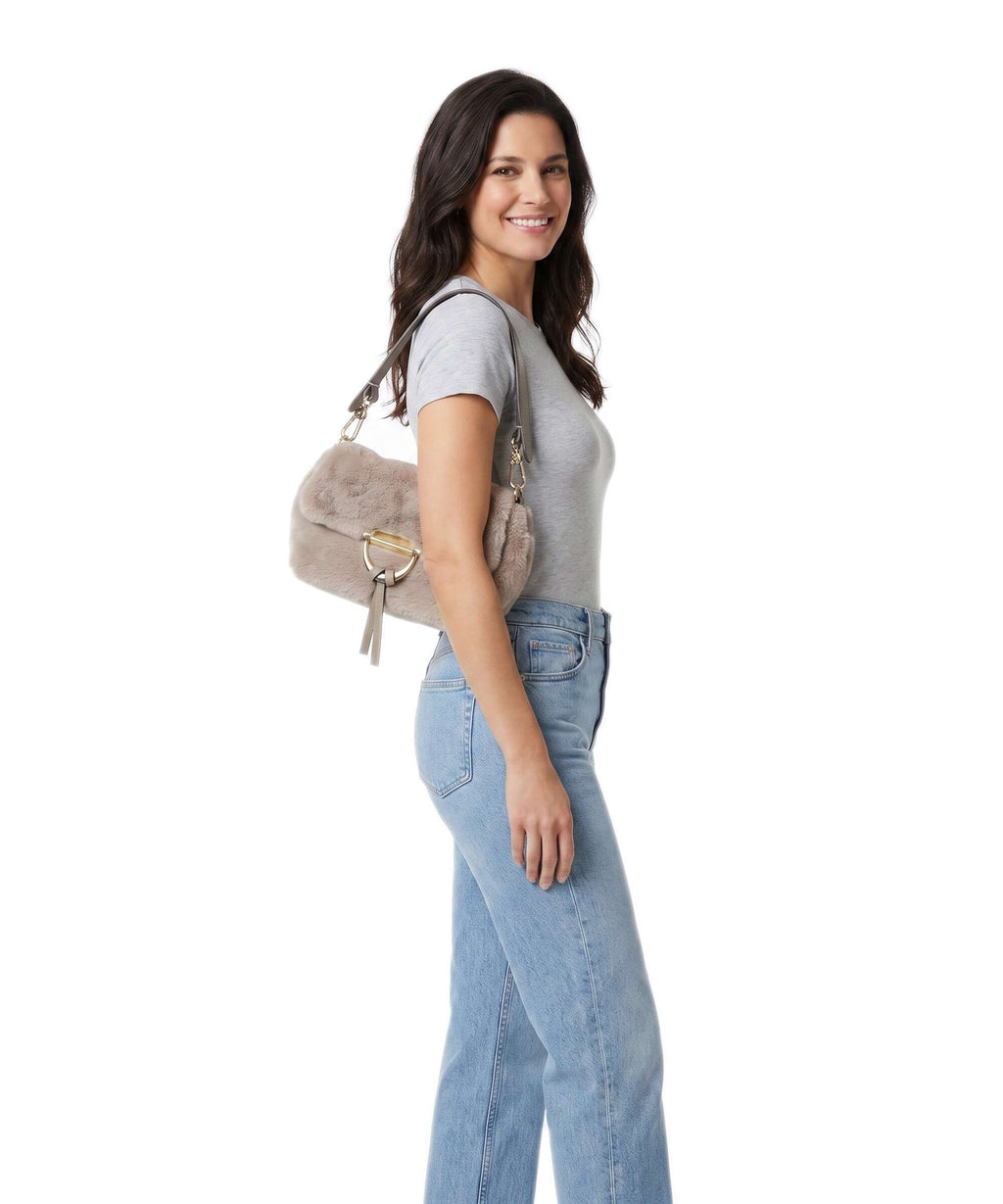 Abro Eco Fur Temi Small Shoulder bag siena