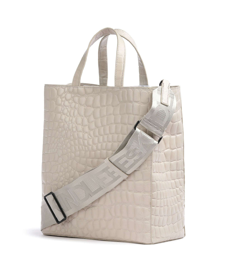 Liebeskind Paper Bag Waxy Croco M Handbag pale moon
