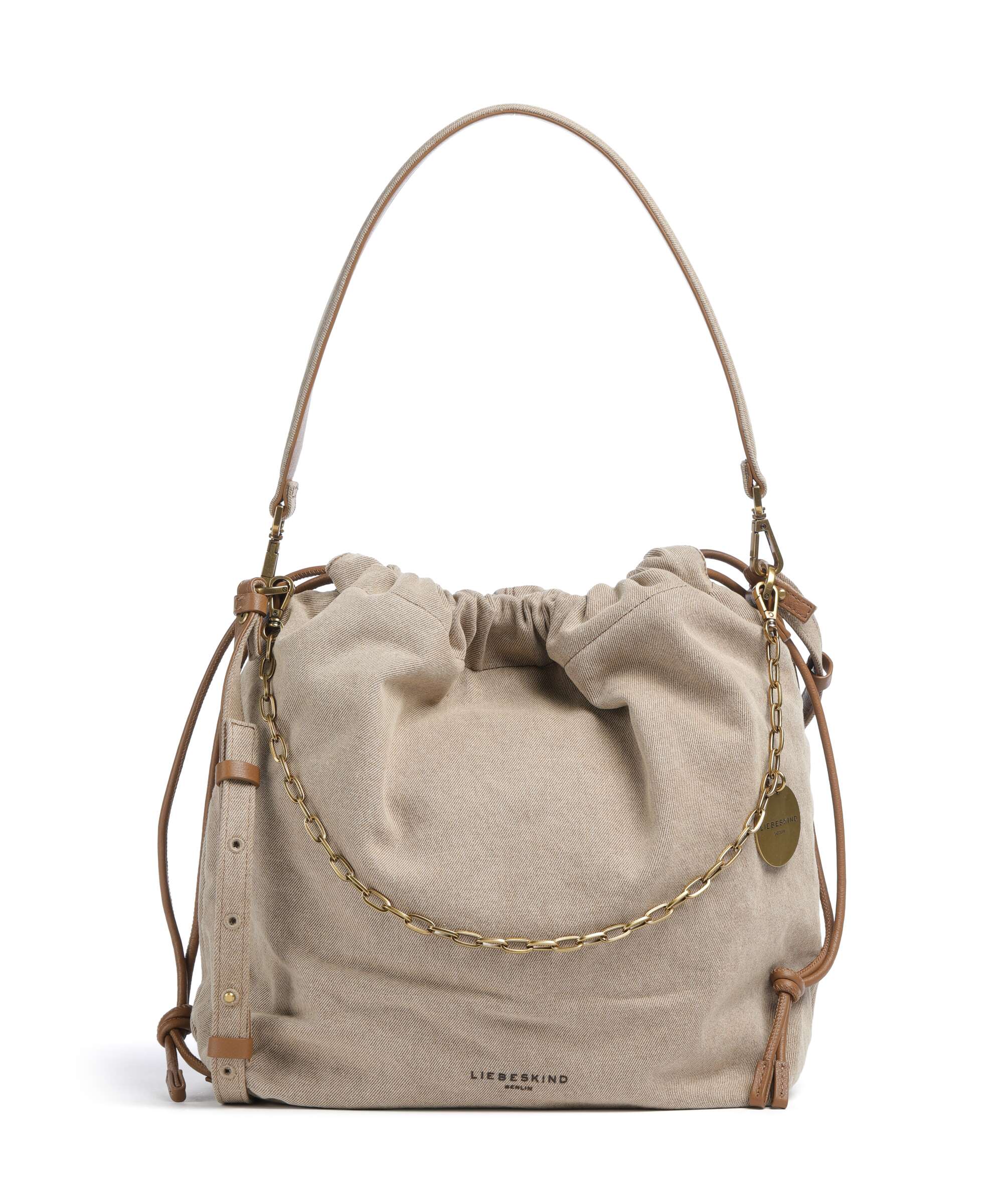 Liebeskind Lya II Denim M Bucket bag beige