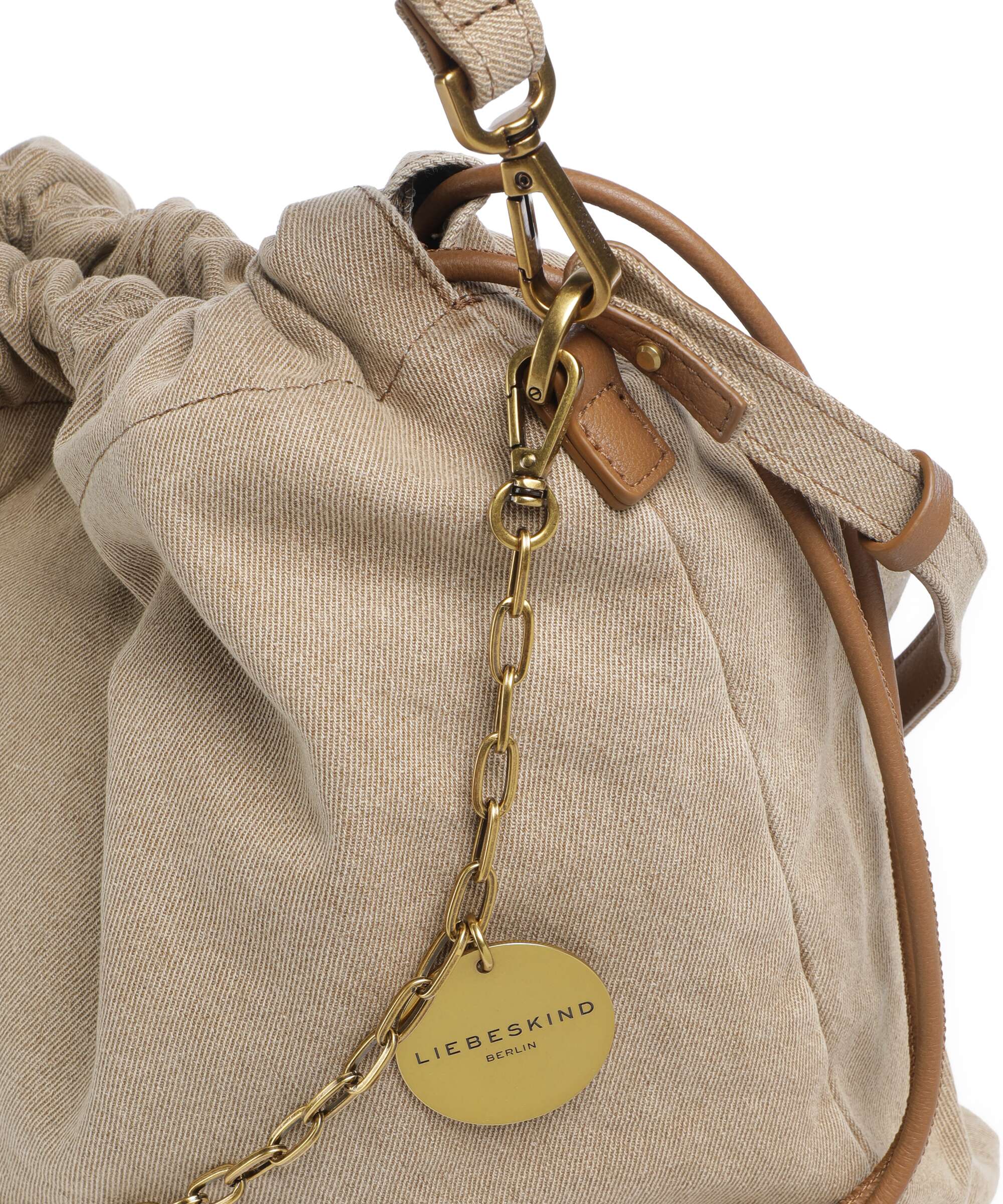 Liebeskind Lya II Denim M Bucket bag beige