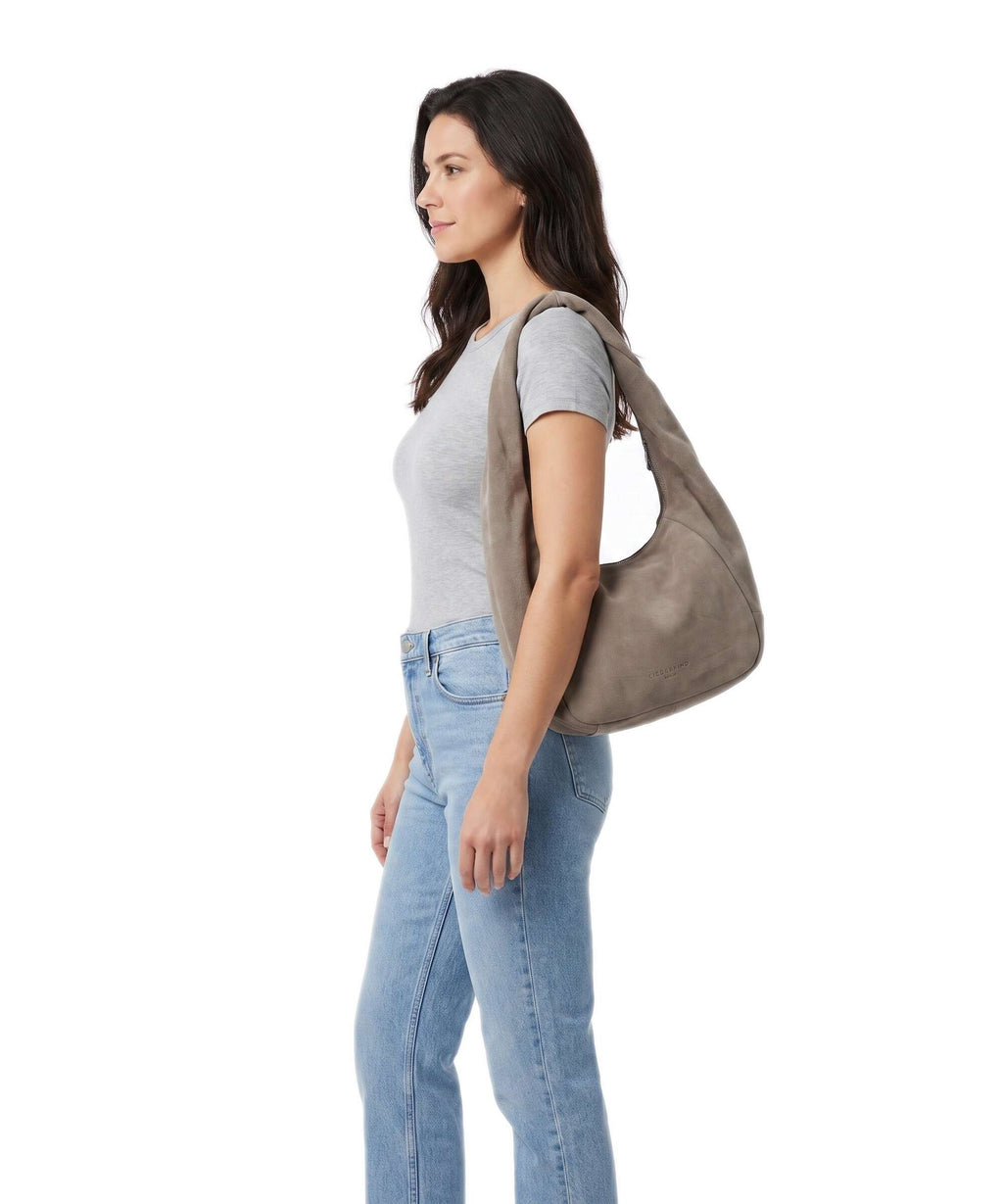 Liebeskind Farrah II Hydro Suede M Hobo bag neutral grey