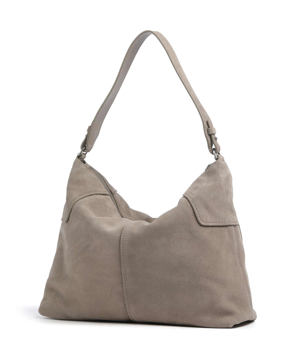 Liebeskind Mila Hydro Suede Hobo bag neutral grey