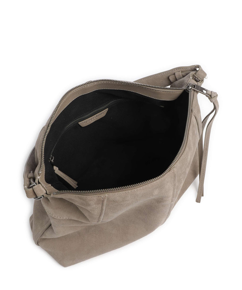 Liebeskind Mila Hydro Suede Hobo bag neutral grey