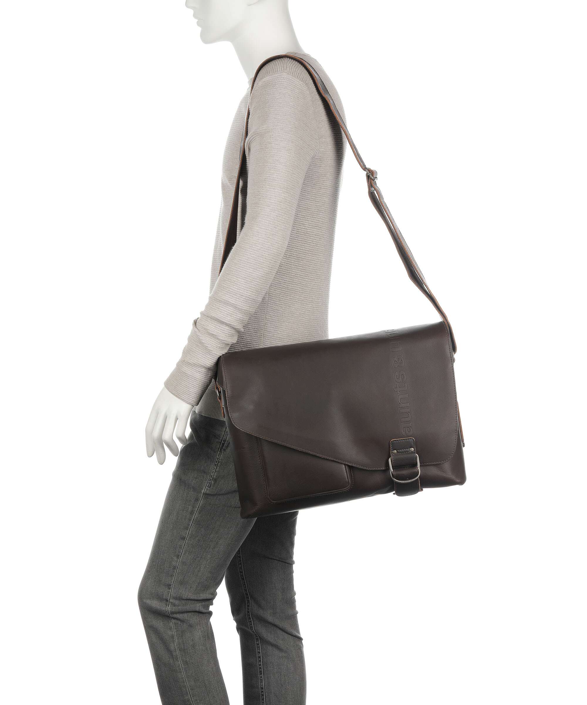 Aunts & Uncles Hunter Big Judd Briefcase vintage brown