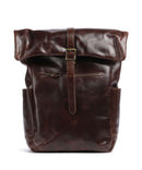 Buckle & Seam Crazy Horse Norman Sac à dos roll-top brown/dot