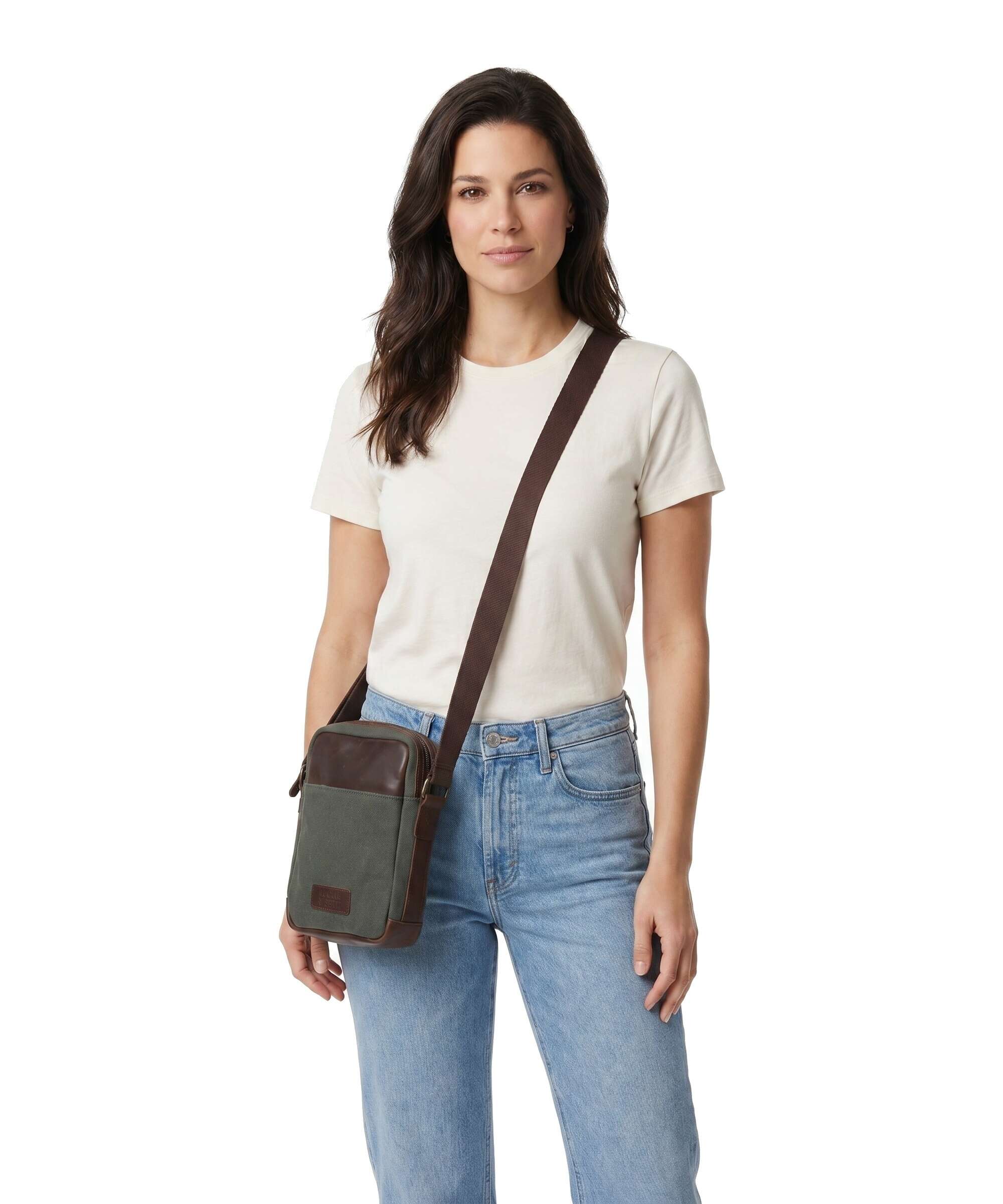 Buckle & Seam Runner Crossbody bag green