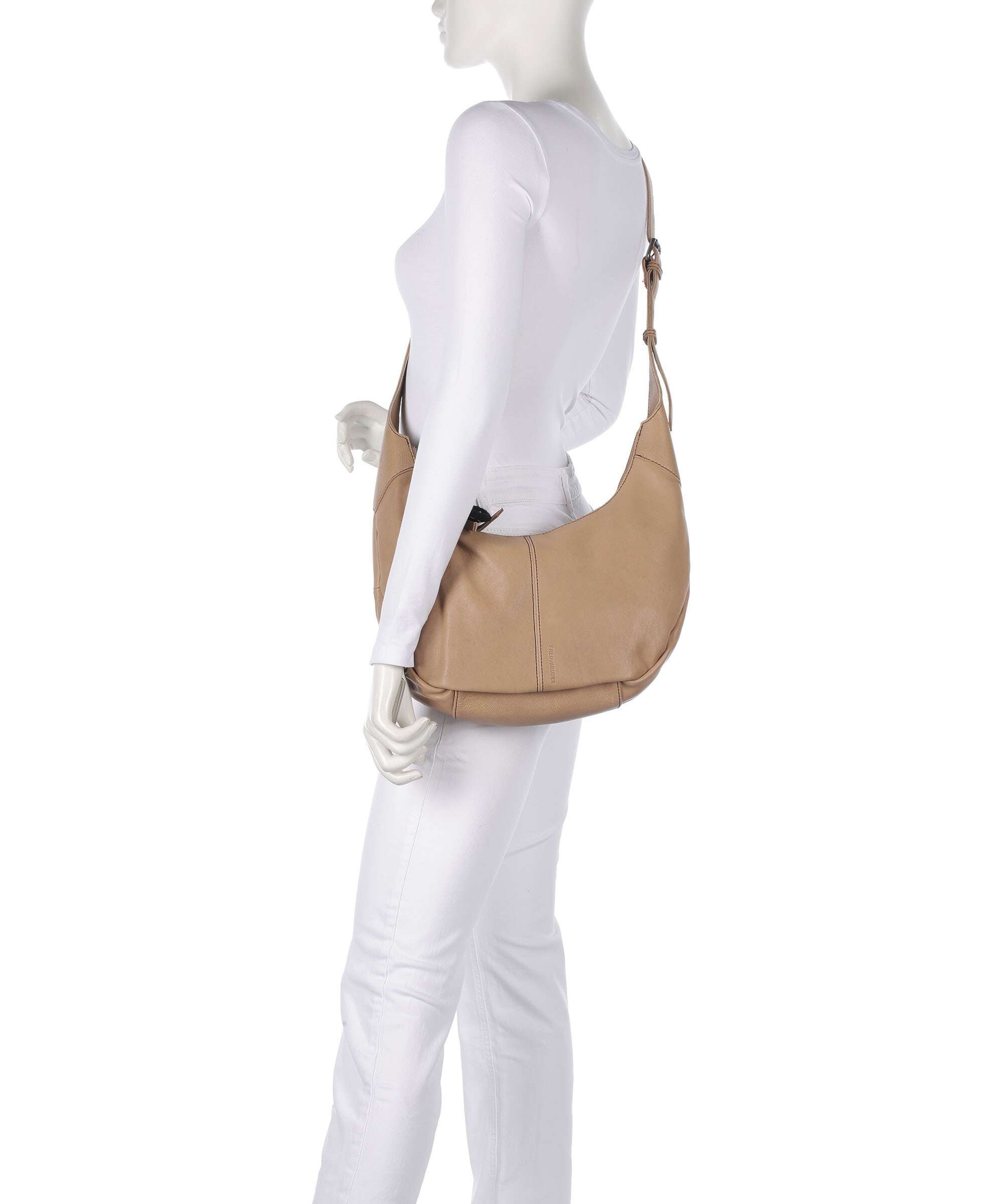 FredsBruder Take A Smile Big Hobo bag milk coffee