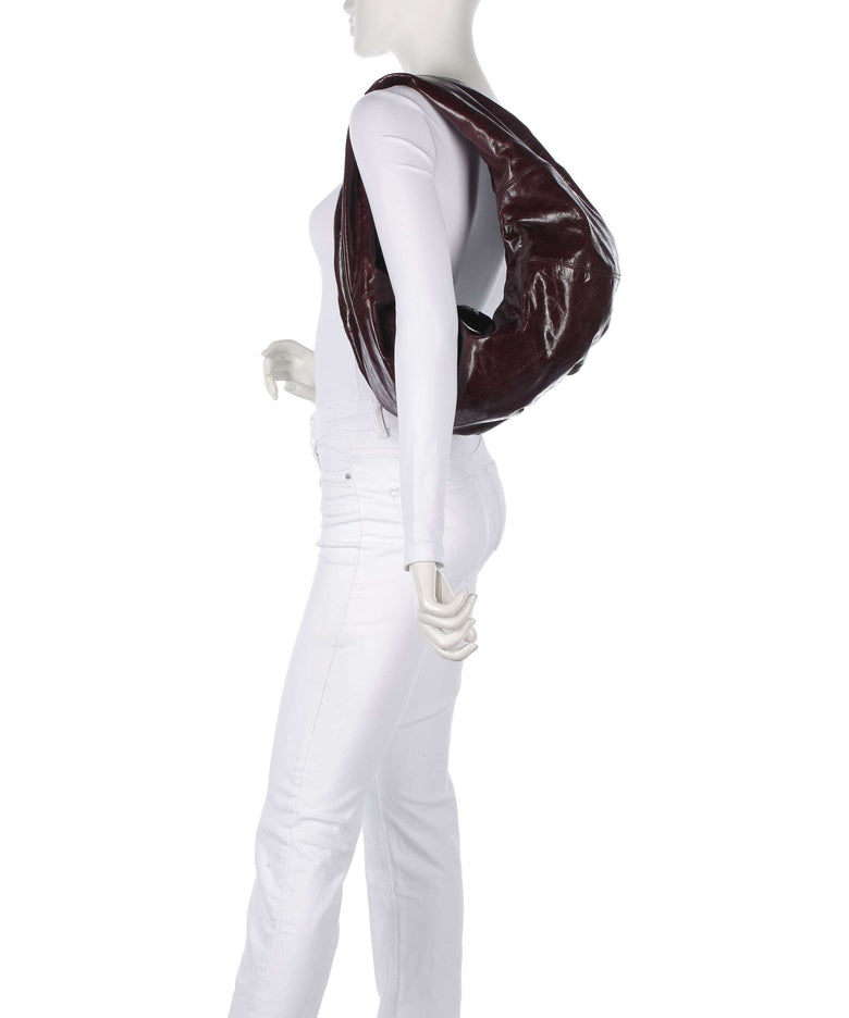 Les Visionnaires Greta Icon Crinkle Hobo bag bordeaux red