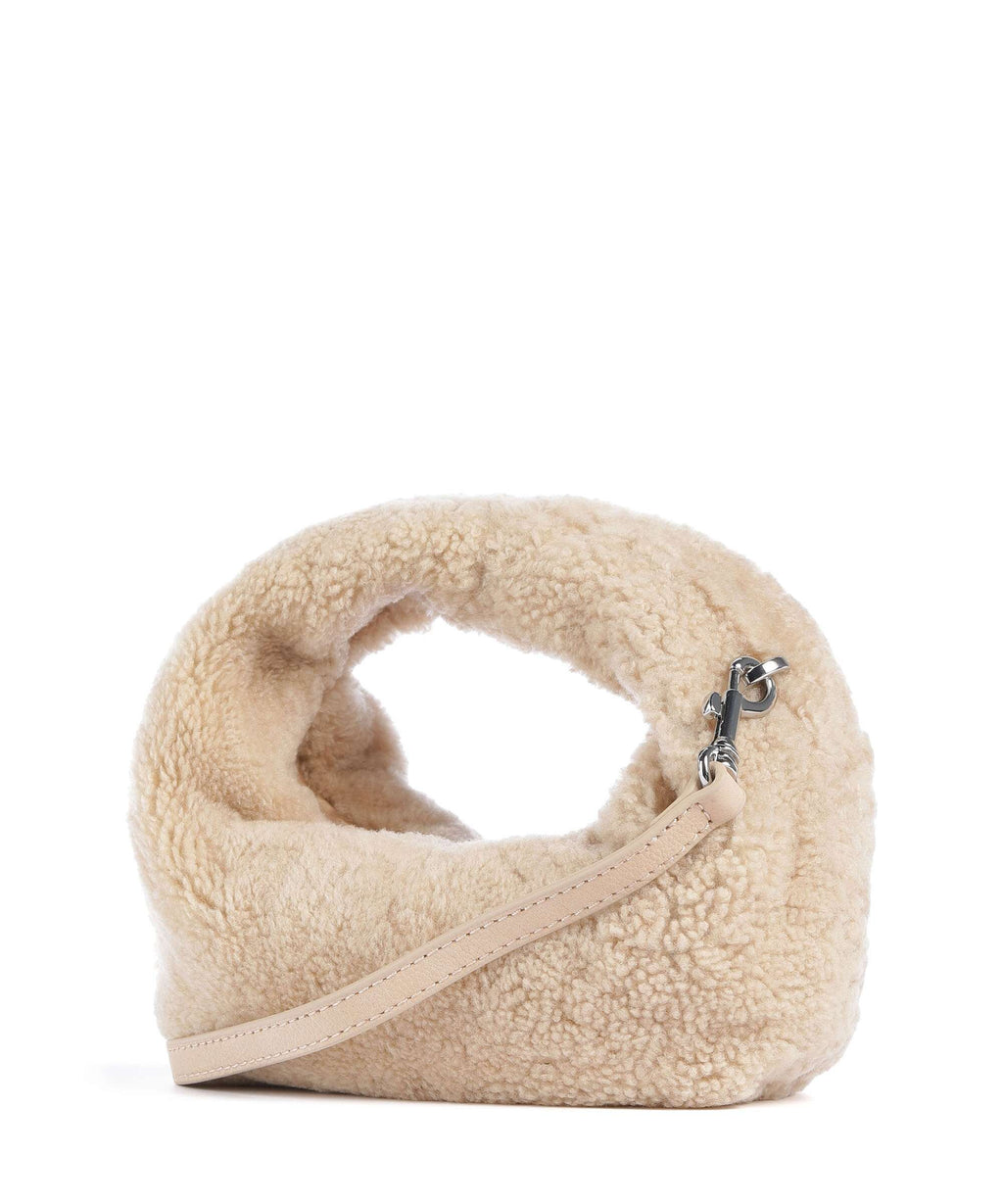 Les Visionnaires Greta Teddy Micro Crossbody bag milky beige