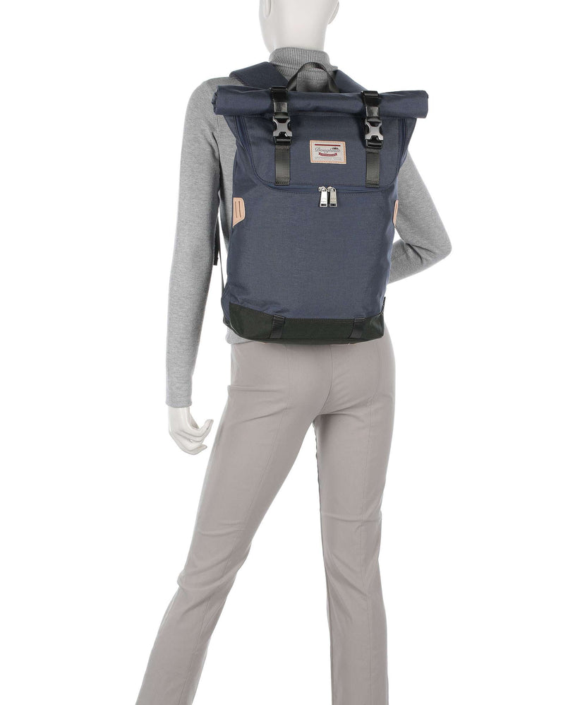 Doughnut Glossy Blocking Christopher Rolltop backpack black/red