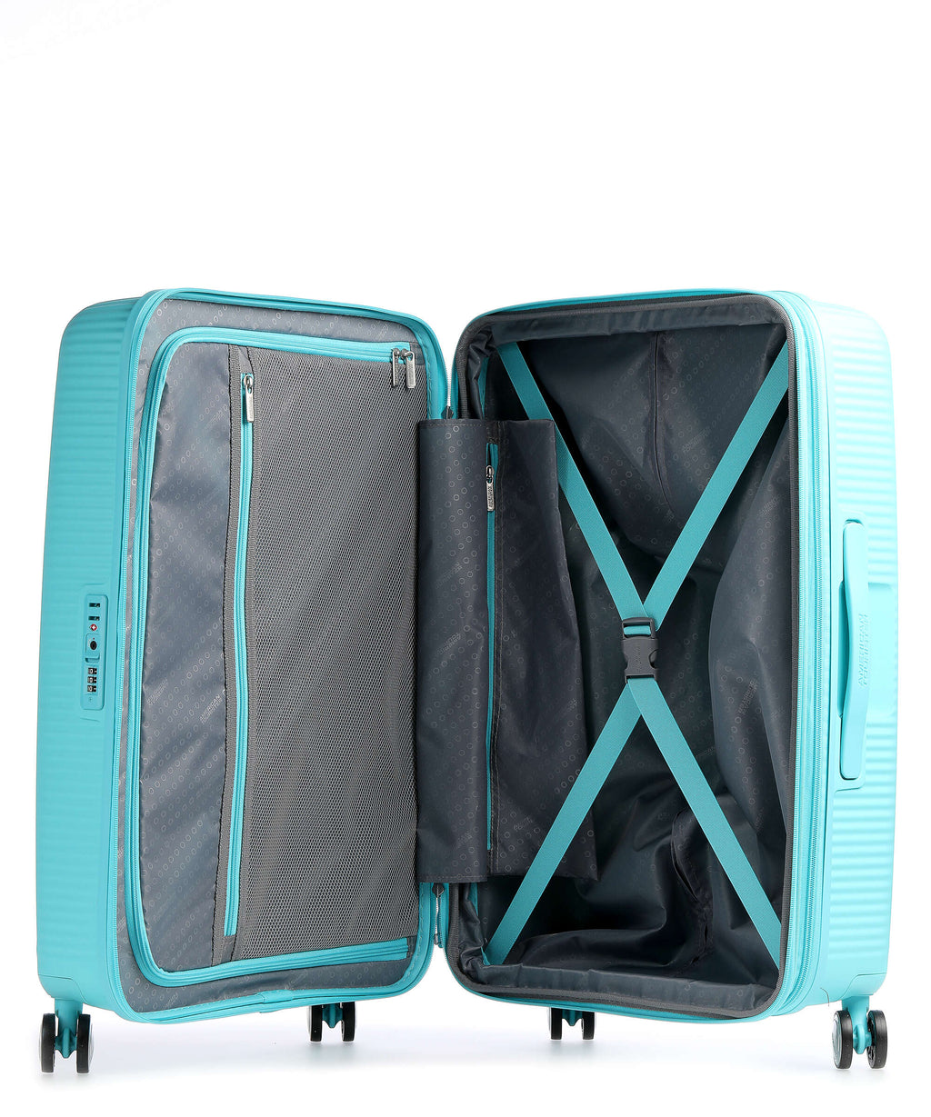 American Tourister Soundbox Spinner (4 wheels) poolside blue
