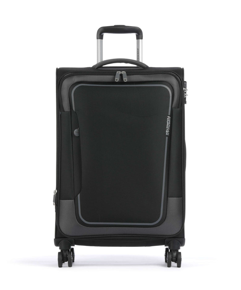 American Tourister Pulsonic Spinner (4 wheels) asphalt black