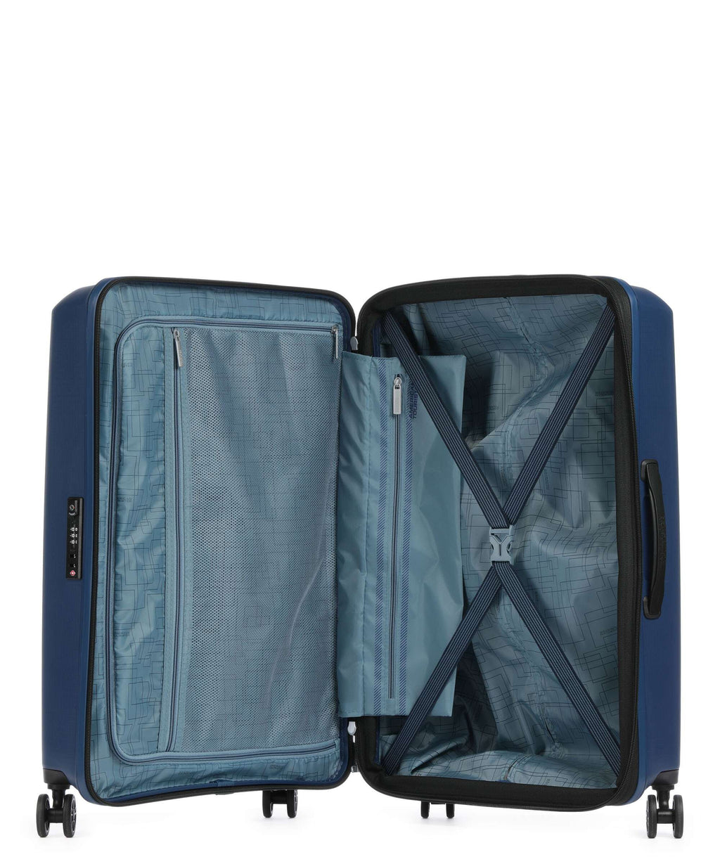 American Tourister Aerostep Spinner (4 wheels) navy blue