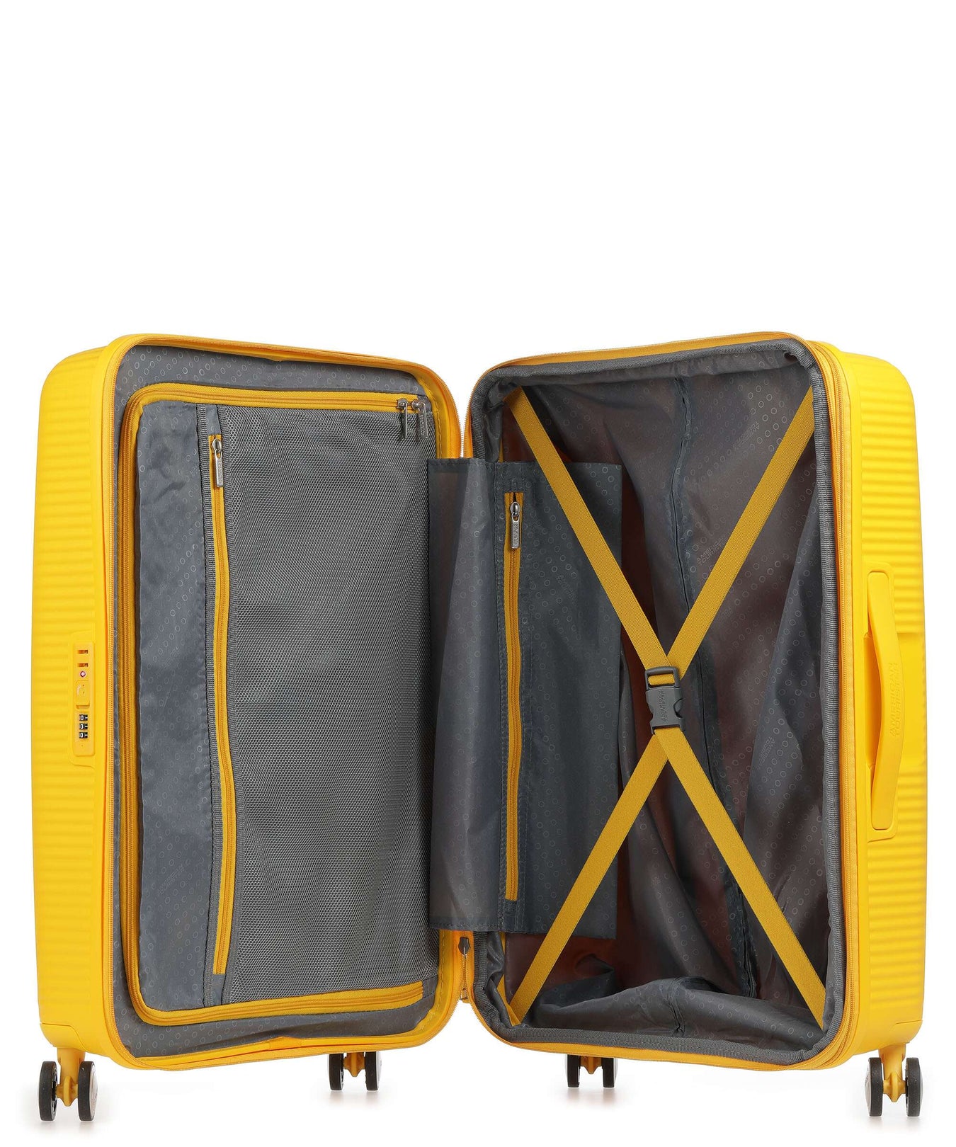 American Tourister Soundbox Spinner (4 wheels) golden yellow