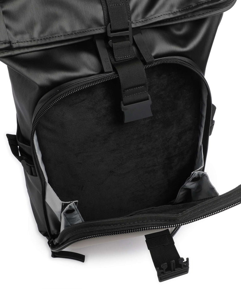 Rains Texel Moulded Rolltop backpack black grain