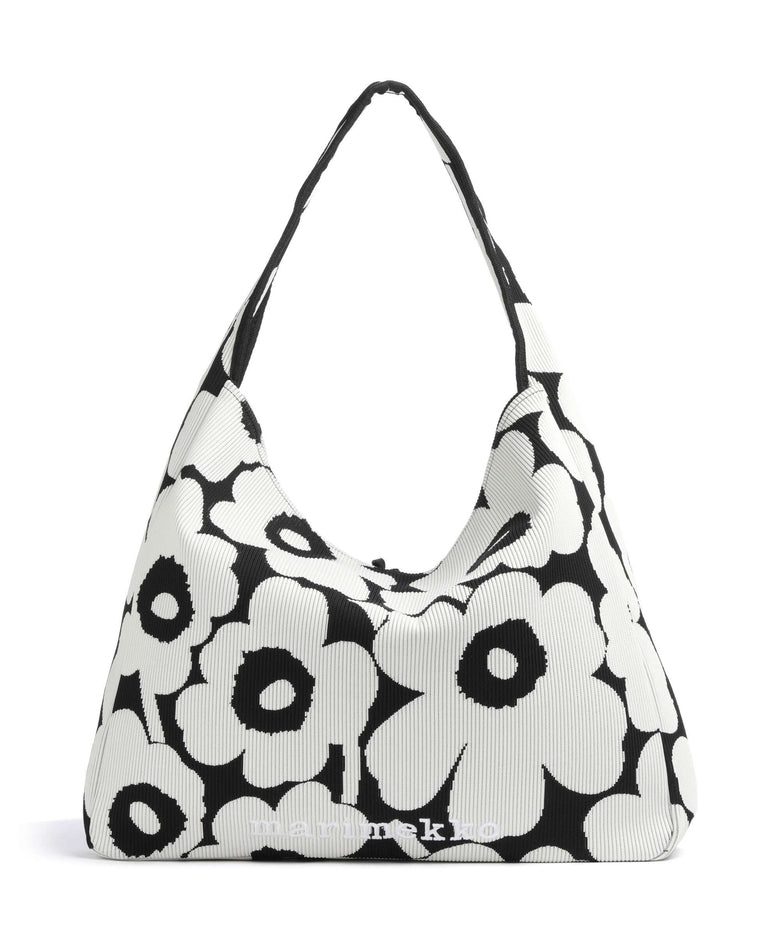 Marimekko Knitted Unikko Hobo bag black/offwhite