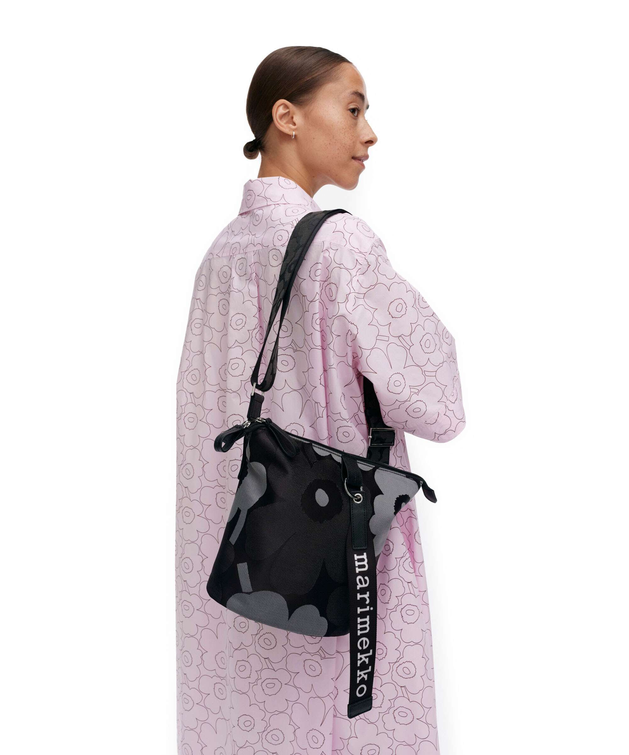 Marimekko Carry All Unikko Crossbody bag grey/dark grey/black