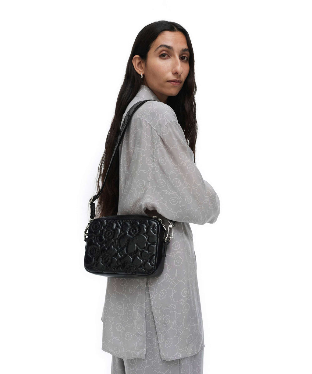 Marimekko Unikko Soft Gratha Crossbody bag shiny black
