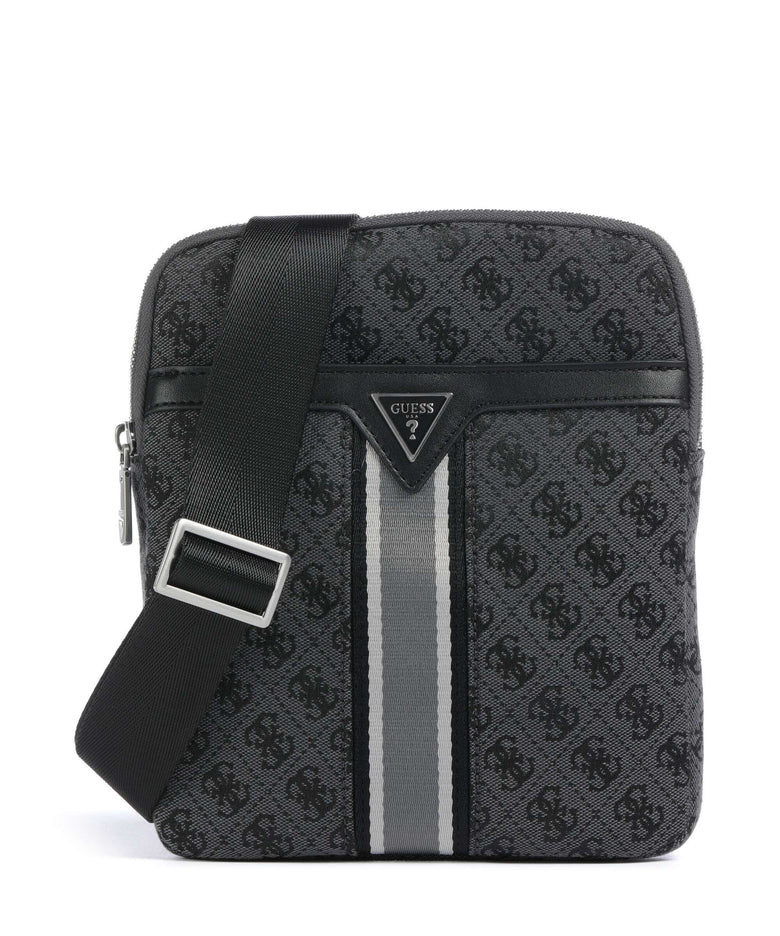 Guess Milano 4G Jacquard Stripe Crossbody bag coal/black