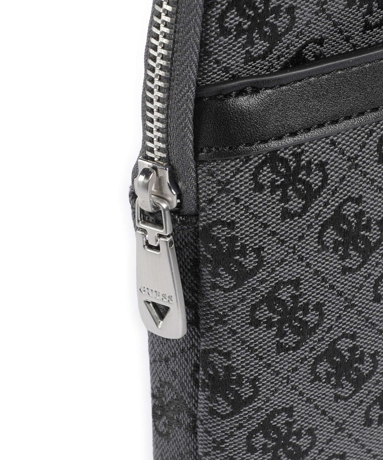 Guess Milano 4G Jacquard Stripe Crossbody bag coal/black