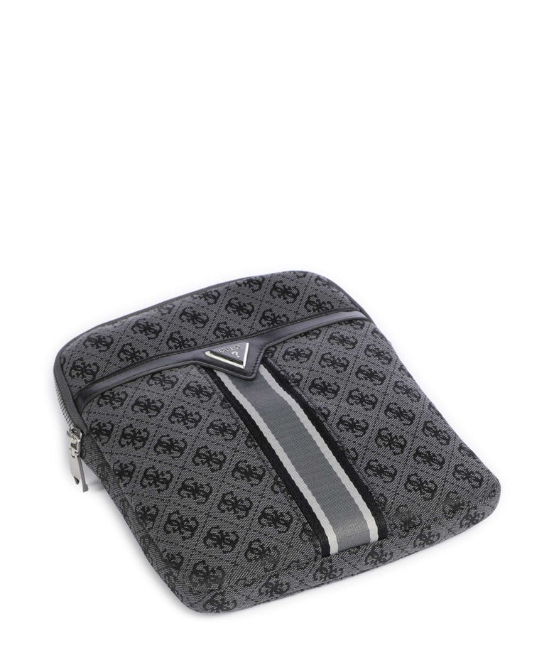 Guess Milano 4G Jacquard Stripe Crossbody bag coal/black