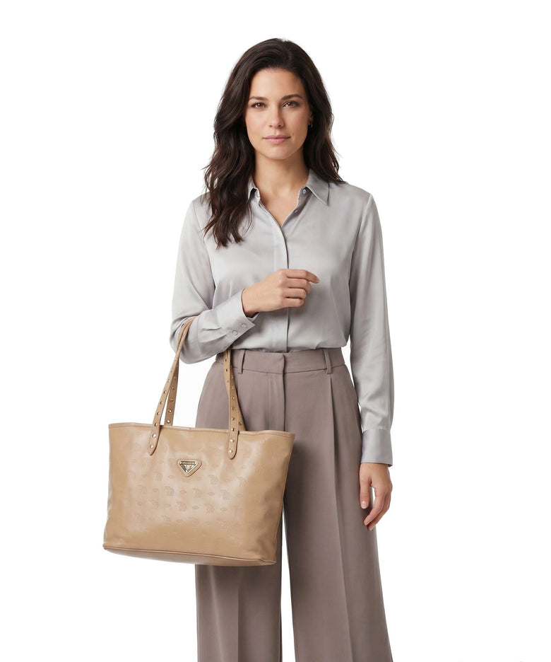 Maison Mollerus Stampato Winterthur Tote bag cappuccino