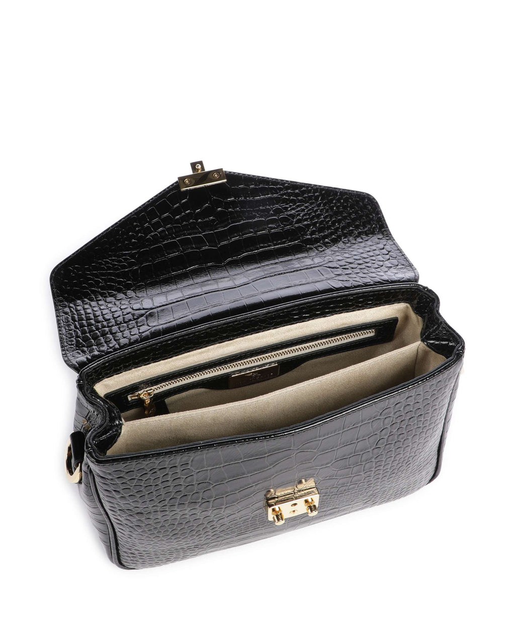 Maison Mollerus Croco Marly Handbag classic schwarz